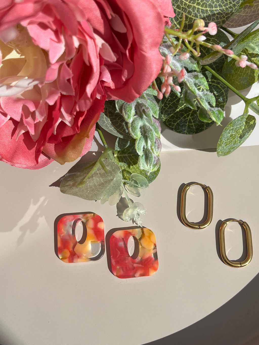 Boucles d’oreilles davina orange et rose