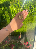 Bague gold bloom acier