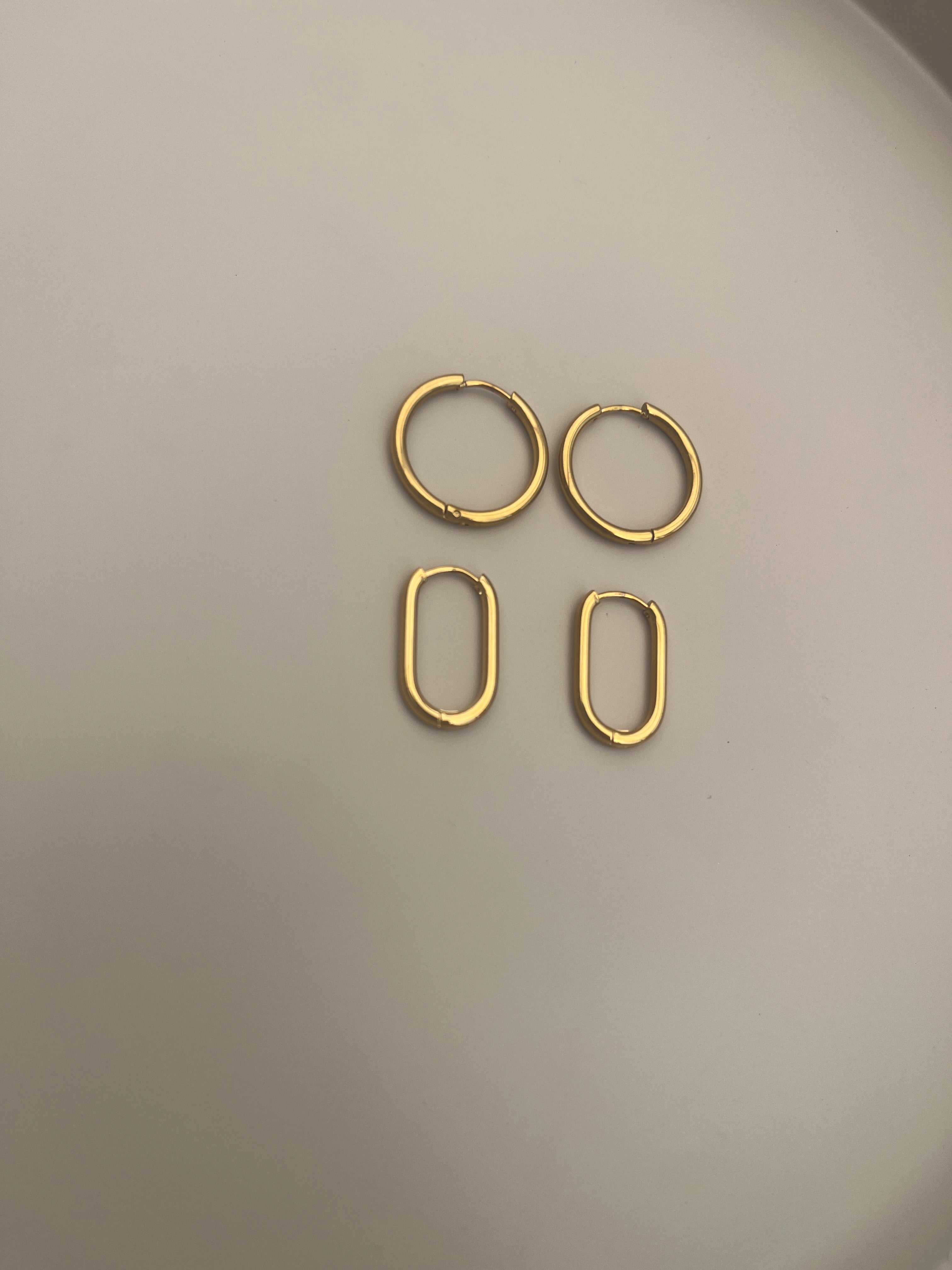 Créoles ovales acier inoxydable adaptés mini Lyne
